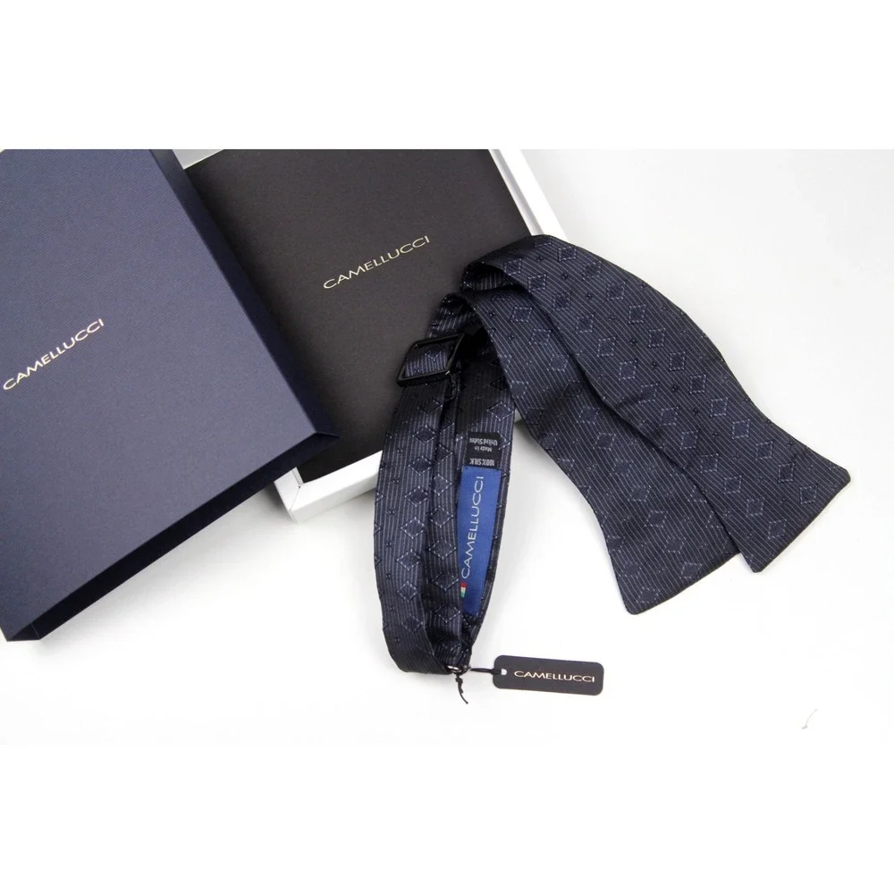 Men's Self-tied Bow‎ Tie 100%Silk Navy Ornament S731BC
